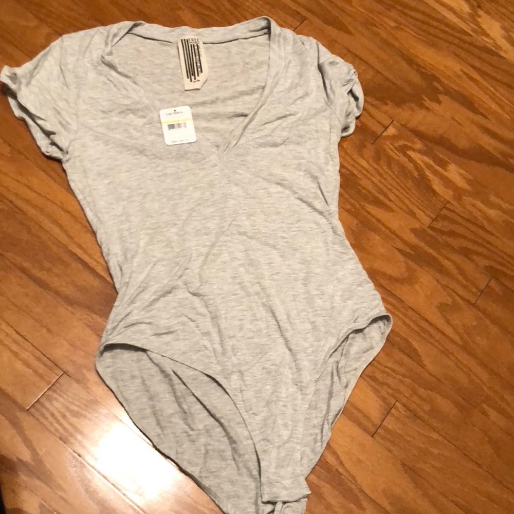 Free people grey tee bodysuit
